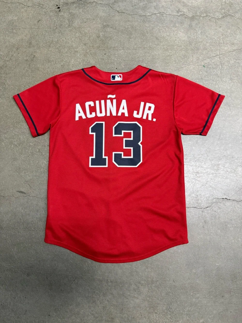 Atlanta Braves Ronald Acuna Jr. #13 Nike Red Alt 2 Youth Jersey Sz Medium 10/12